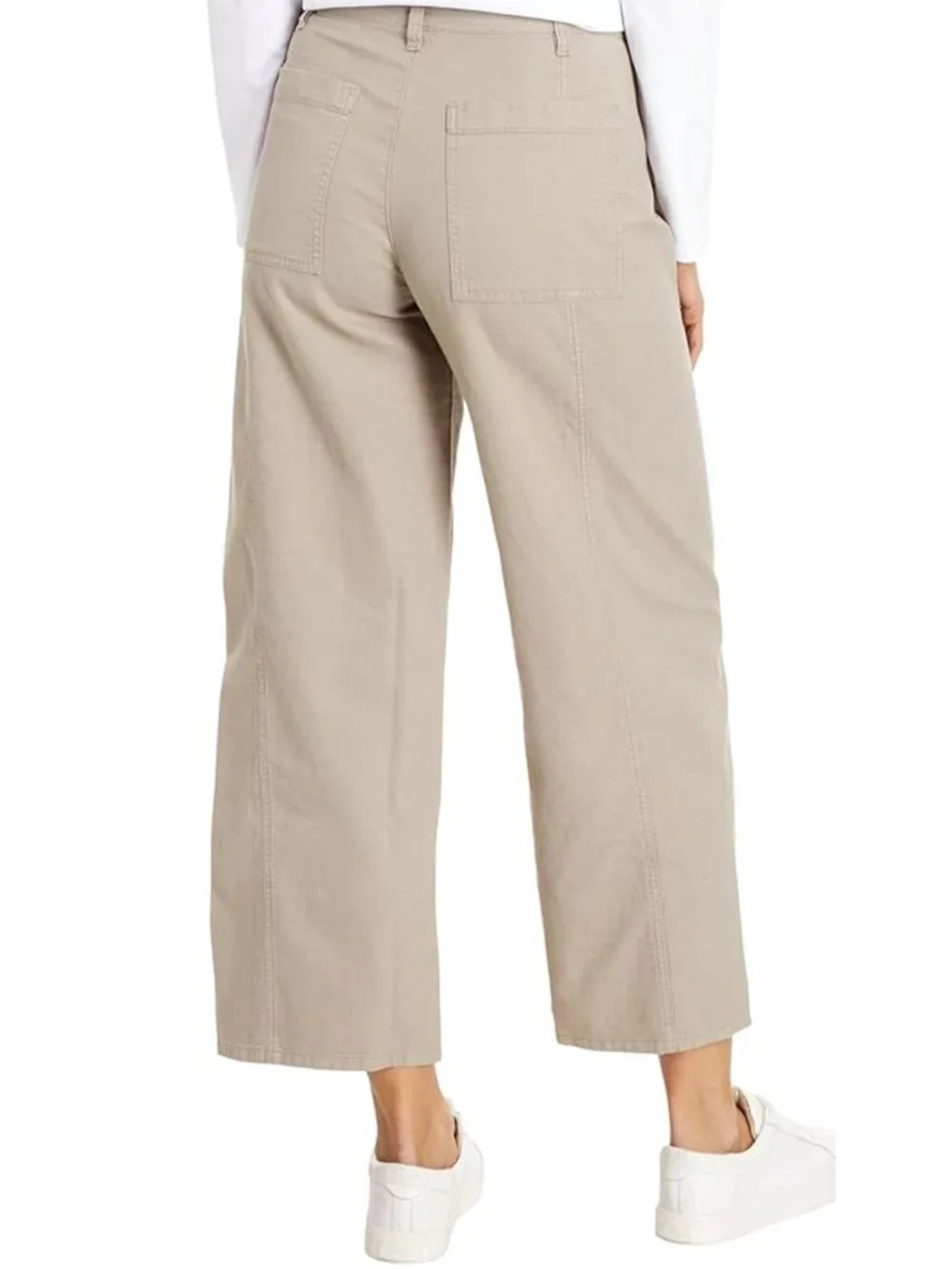 Eileen Fisher Women's Crop Organic Cotton Hemp Wide Leg Pants Briar Size M - Picture 2 of 6